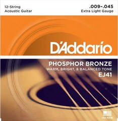 D'ADDARIO EJ41 (.009/.045) Struny pro 12-strun. kytaru-sada strun-LIGHT12, sklad: 1ks   